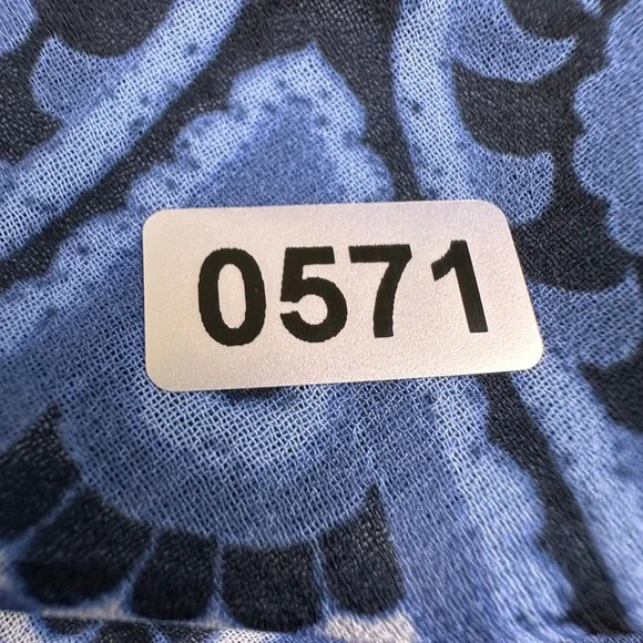 Paisley Tunic Top With Fringe Scarf Blue Size XL One World Boho Peasant Gypsy - Picture 8 of 8